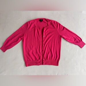 Talbot’s Cashmere Cardigan Women’s S Fuscia Hot Pink Grandma Core Button Front